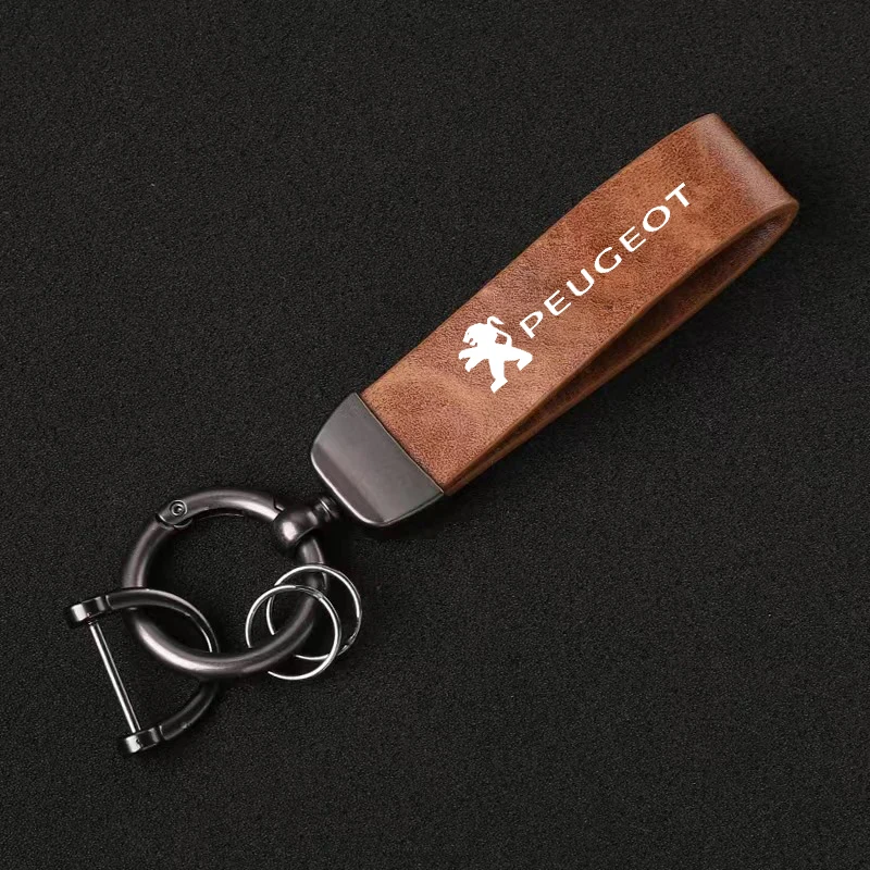 Llavero de cuero Peugeot para coche – Accesorio de automoción