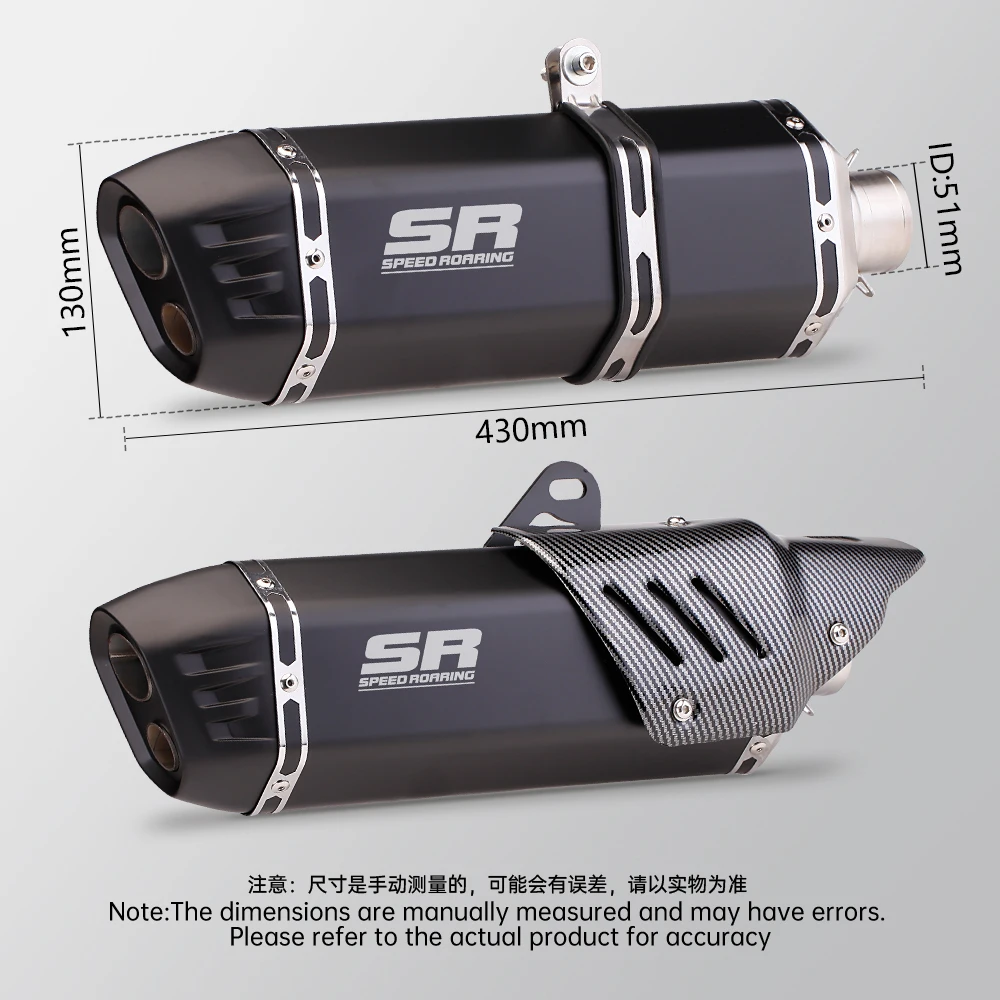 Silenciador universal doble salida 51 mm para escape de moto - imagen 3