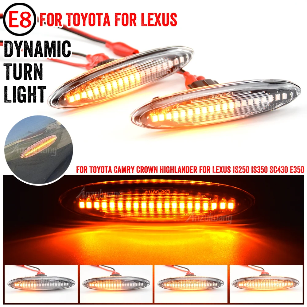 Intermitente lateral LED dinámico para Lexus IS IS350 Mark X SC430 - imagen 4