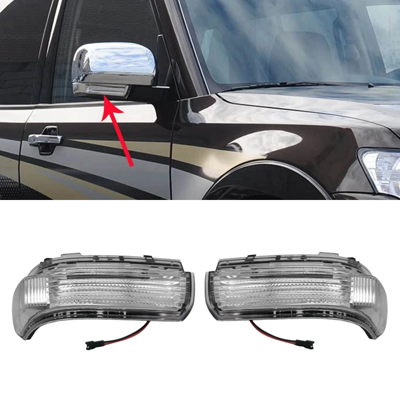 Para Mitsubishi Pajero Montero Shogun 2006-2019 lámpara de espejo retrovisor lateral de puerta de ala automática luz de señal de giro sin luz de suelo - imagen 5