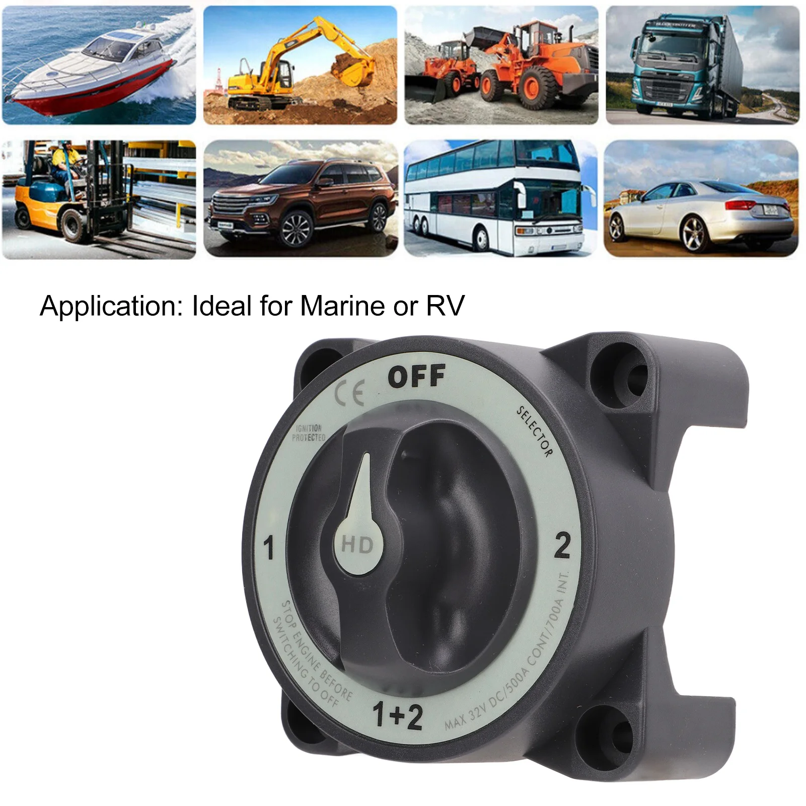 Desconectador selector de batería marino impermeable de cobre - imagen 2