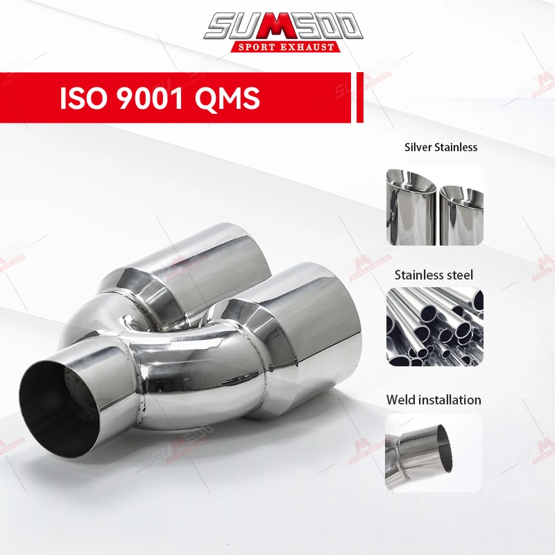 Punta de escape doble SUMSOO de acero inoxidable 304, tipo U - imagen 3