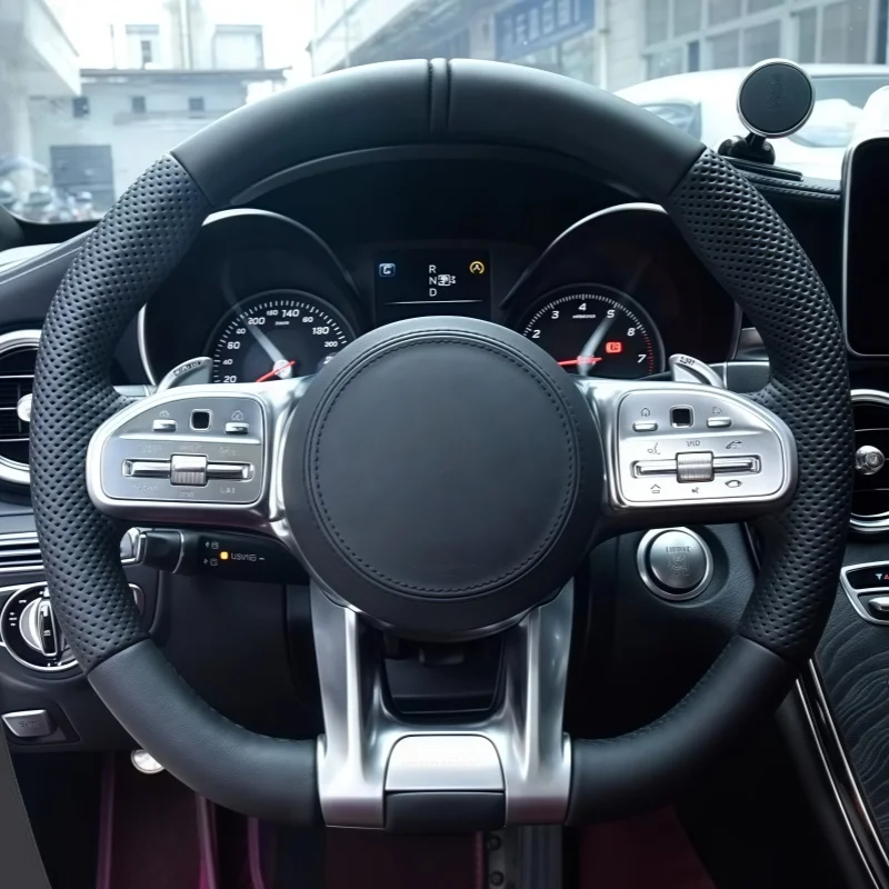 Volante de coche de cuero para Mercedes Benz Clase A Clase B Clase E Clase G Clase C S GLC GLE GLA-nuevos accesorios de coche modificados