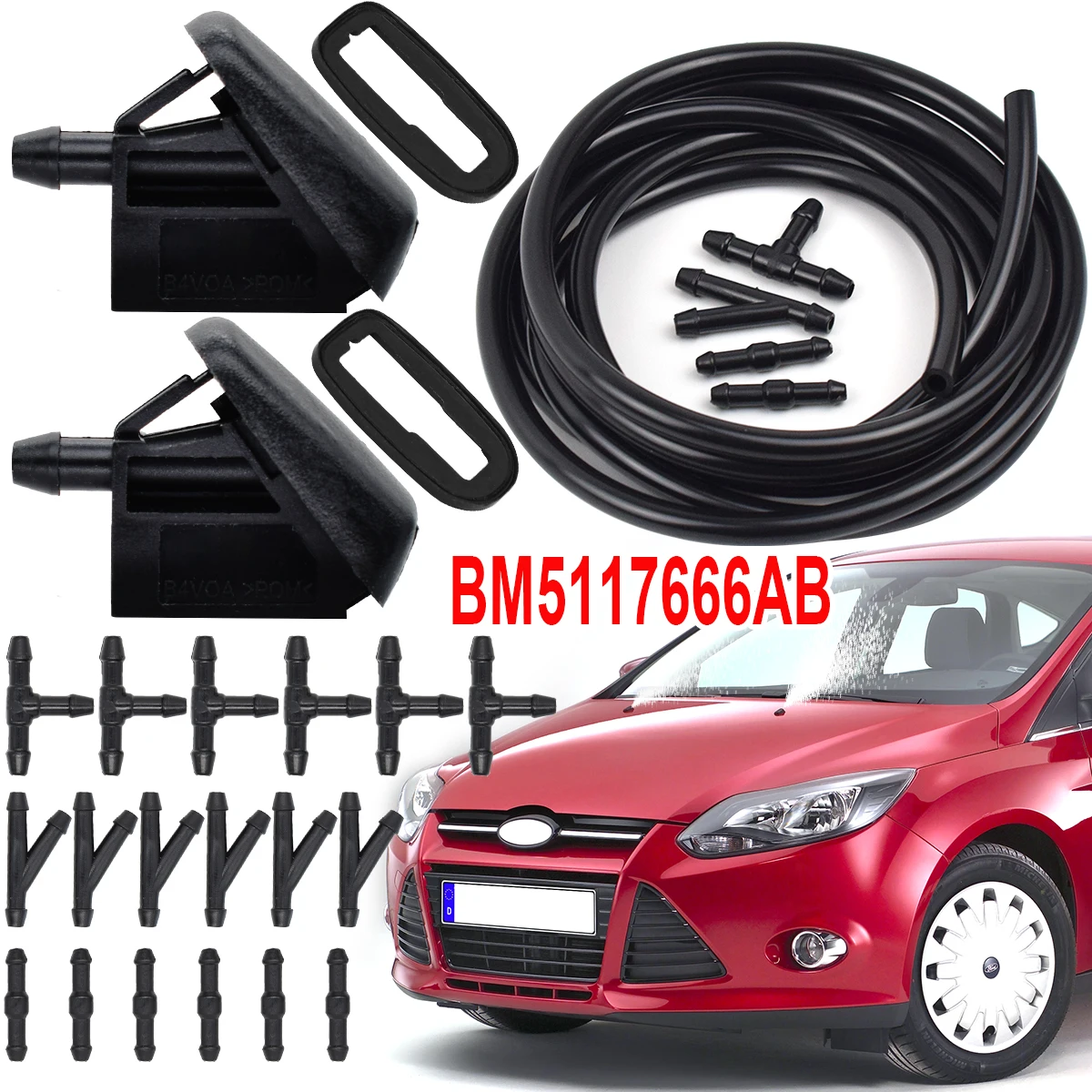 BM5117666AB Kit boquillas rociador parabrisas delantero Ford Focus