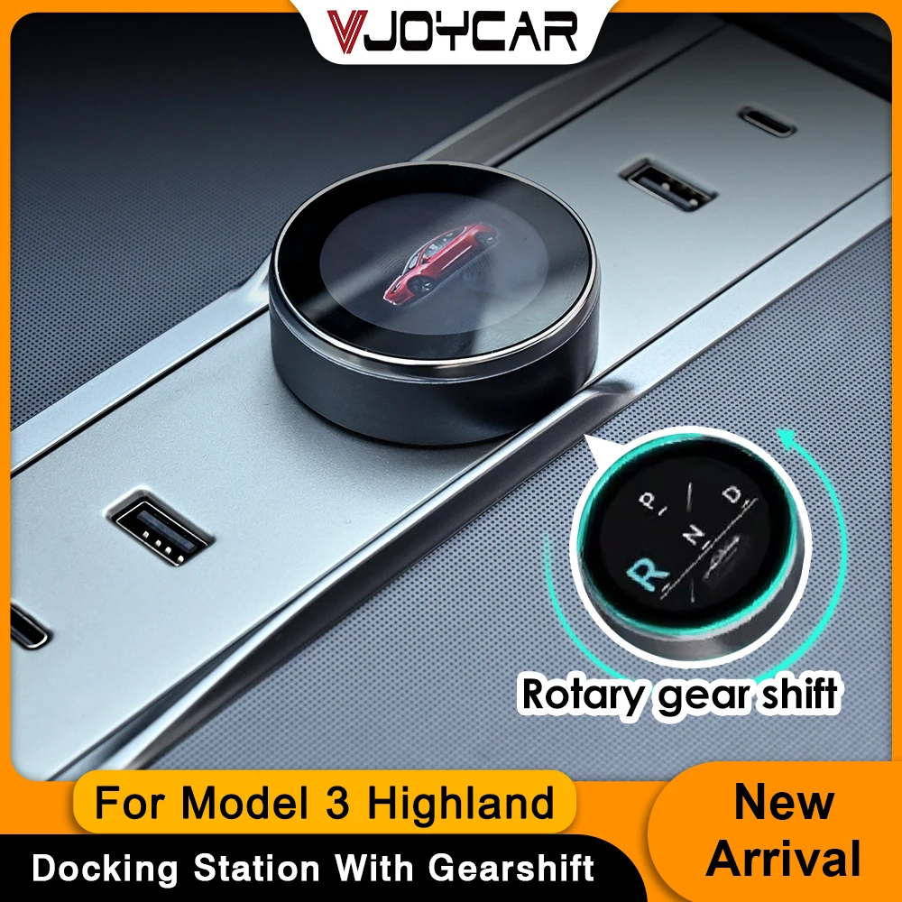 Para Tesla Model 3 Highland LCD botón de cambio de marchas puertos USB tipo C Plug and Play de alto rendimiento 2 en 1 perilla de carga y cambio