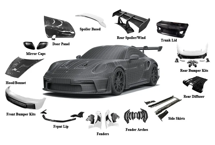 Capó fibra carbono RS para Porsche 718 Cayman Boxster - imagen 5