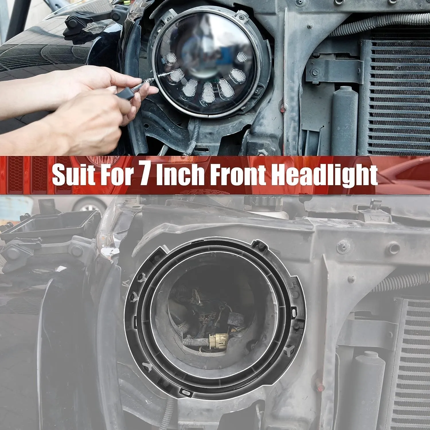 Soporte retención faro LED 7 pulgadas Jeep Wrangler JK 07-17 - imagen 4