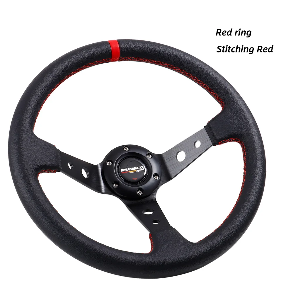 Volante deportivo cuero 350mm universal – tuning y competición - imagen 3
