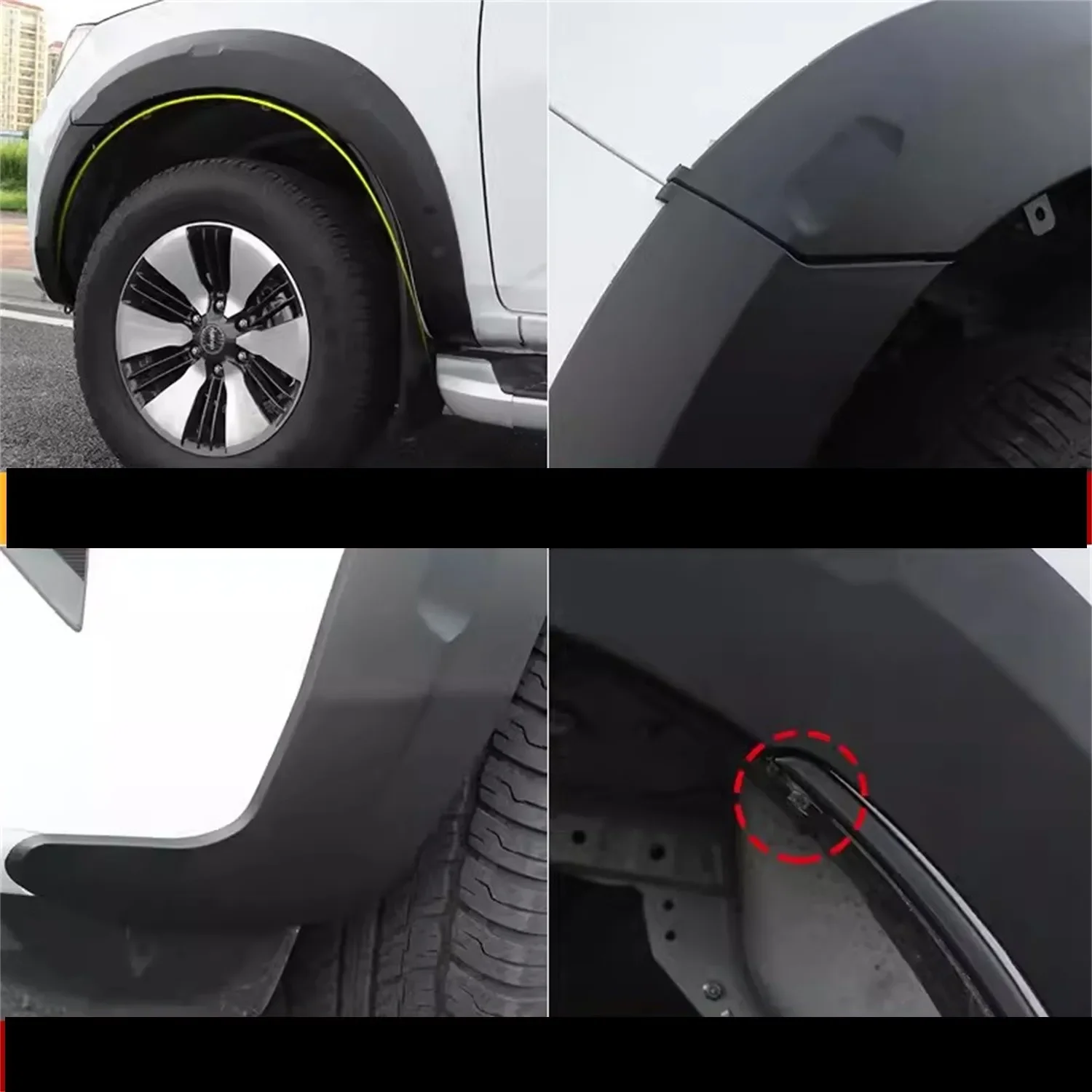 Guardabarros de coche, Protector de cejas de rueda de arco, pegatina de guardabarros para Isuzu Dmax 2021 - imagen 4