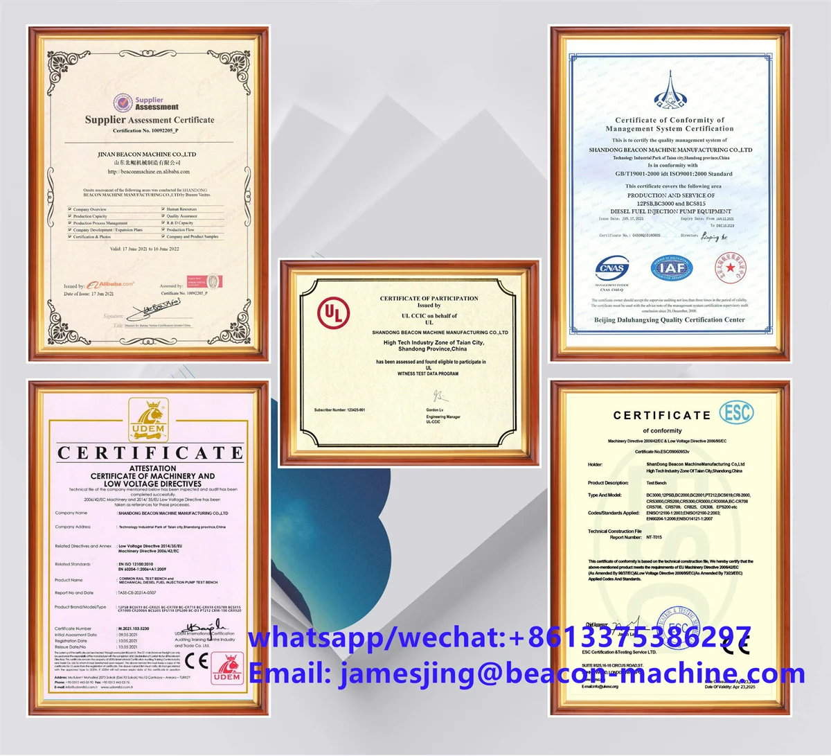 Certificado de calidad del producto