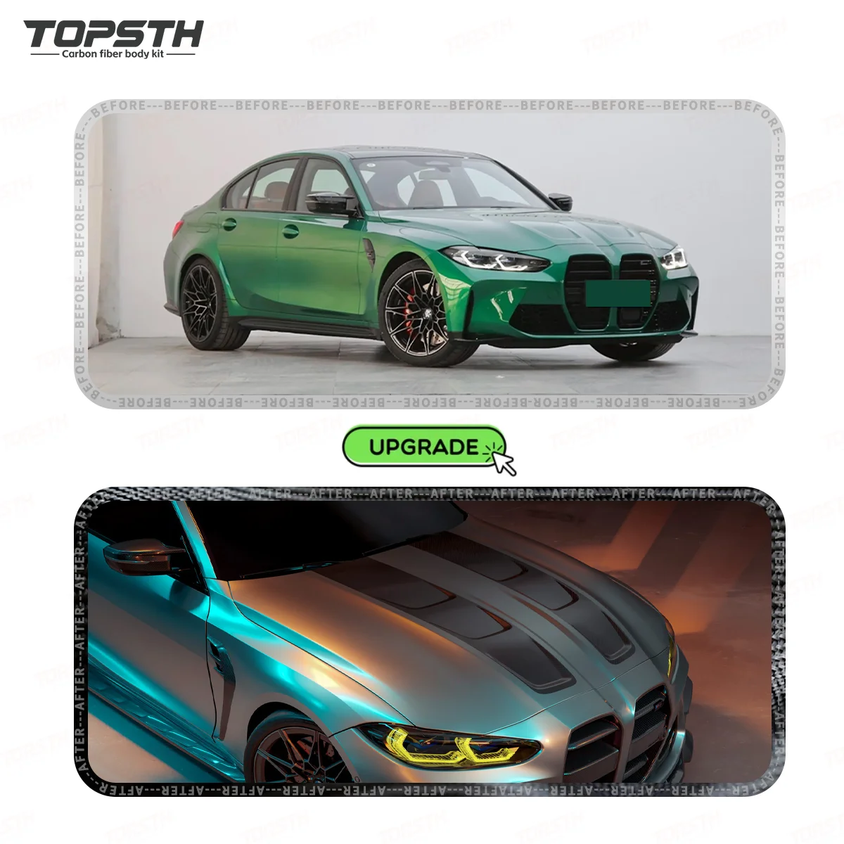 Capó de fibra de carbono estilo AC para BMW