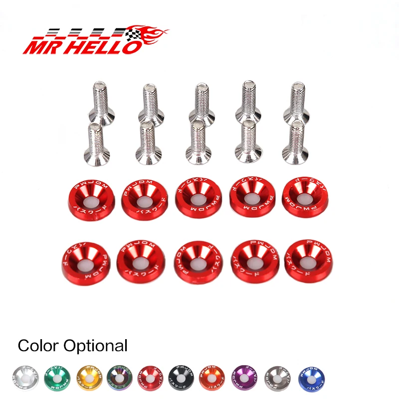 Kit de tornillos hexagonales y arandelas guardabarros aluminio JDM - imagen 4