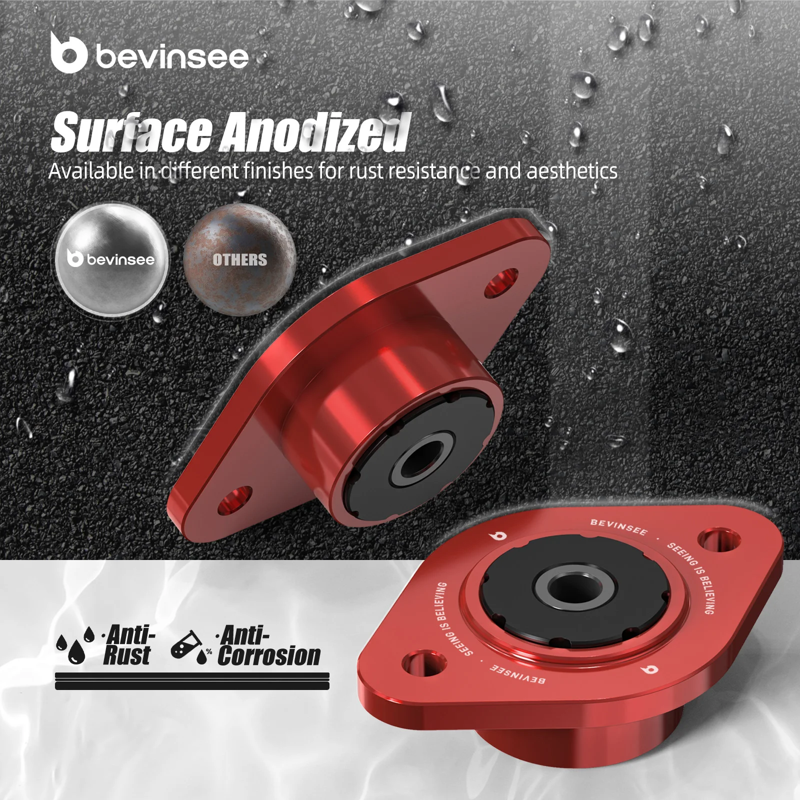 Kit soporte amortiguador BEVINSEE poliuretano BMW E46 Serie 3 - imagen 4