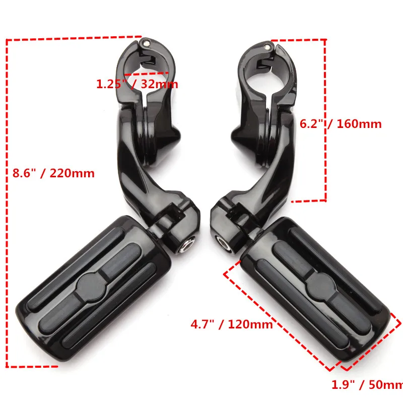 Reposapiés de goma negra para Harley Touring Sportster XL 883 1200 Softail DYNA Street XG 750 500 Custom - imagen 3