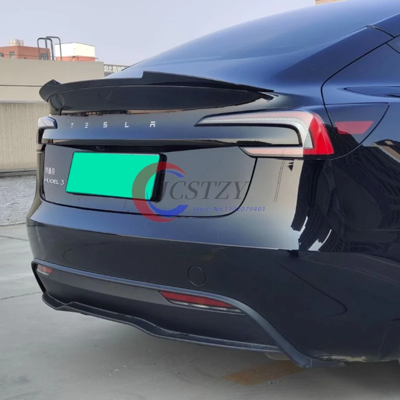 Alerón de labio maletero Tesla Model 3 ABS negro brillo - imagen 2