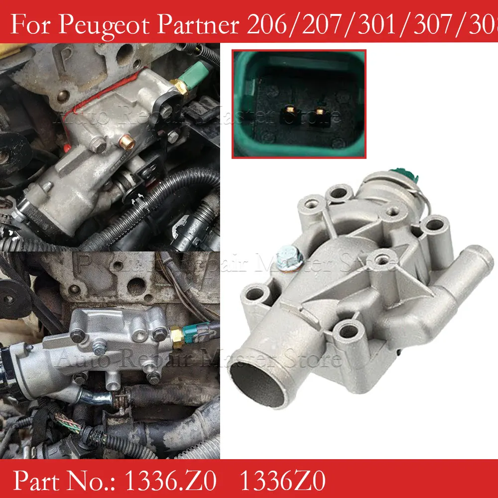 Termostato refrigerante 1336Z0 con carcasa para Peugeot 206/207 y Citroën C3