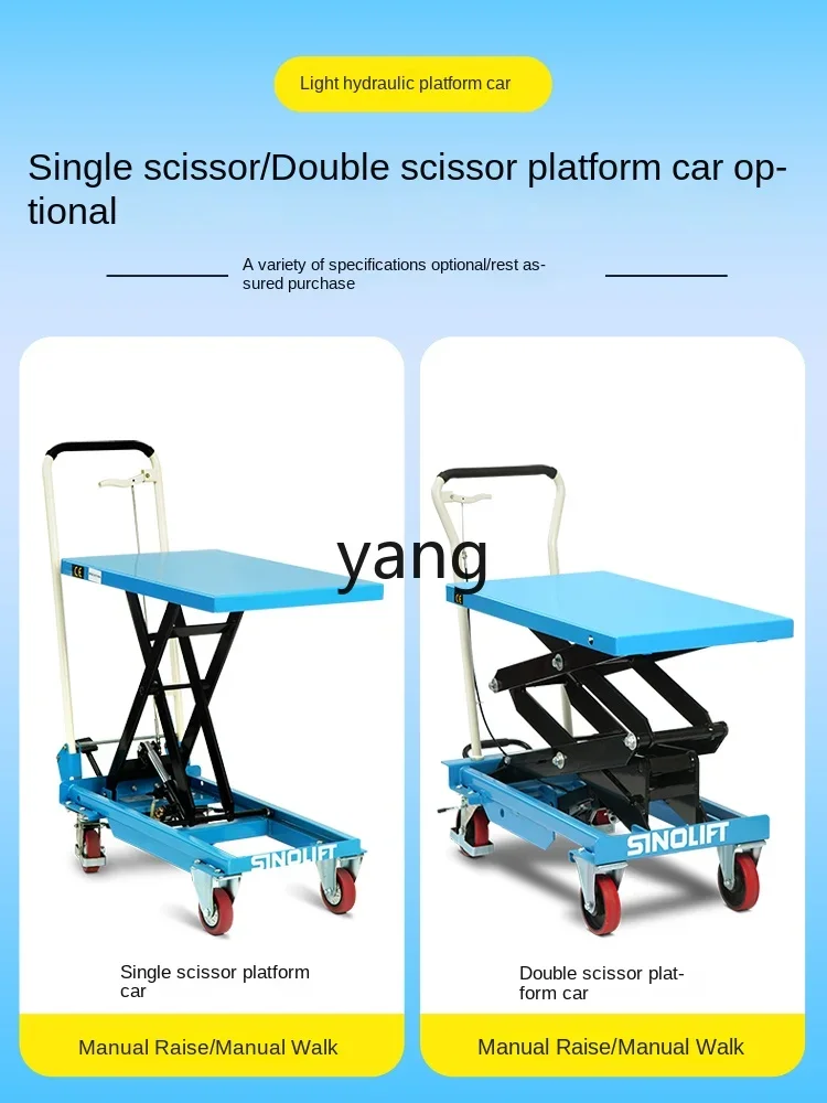 Plataforma elevadora hidráulica móvil de tijera con pedal manual - imagen 3