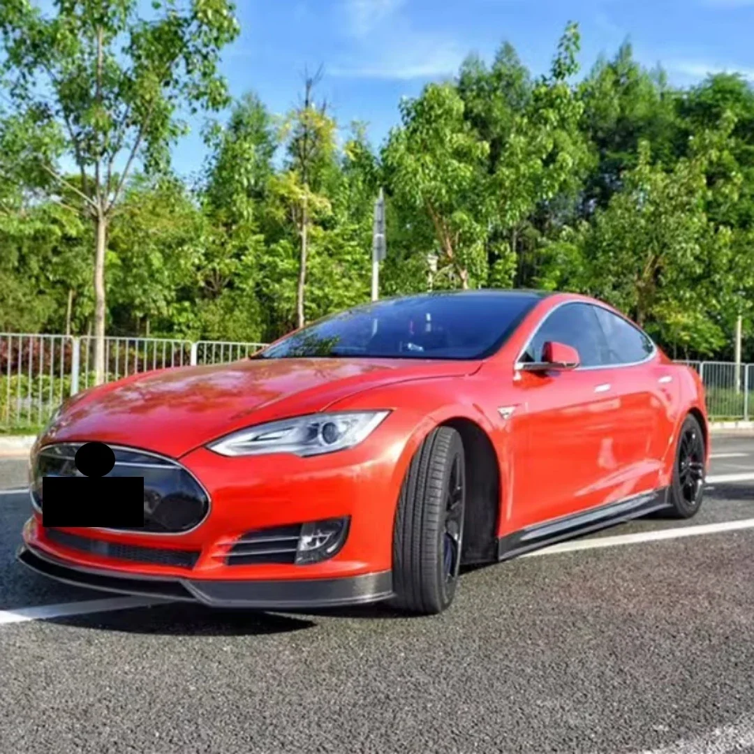 Conjunto de ala trasera de falda lateral de labio delantero y trasero de fibra de carbono para Tesla Model S 2014-21, accesorios para automóviles modificados - imagen 3