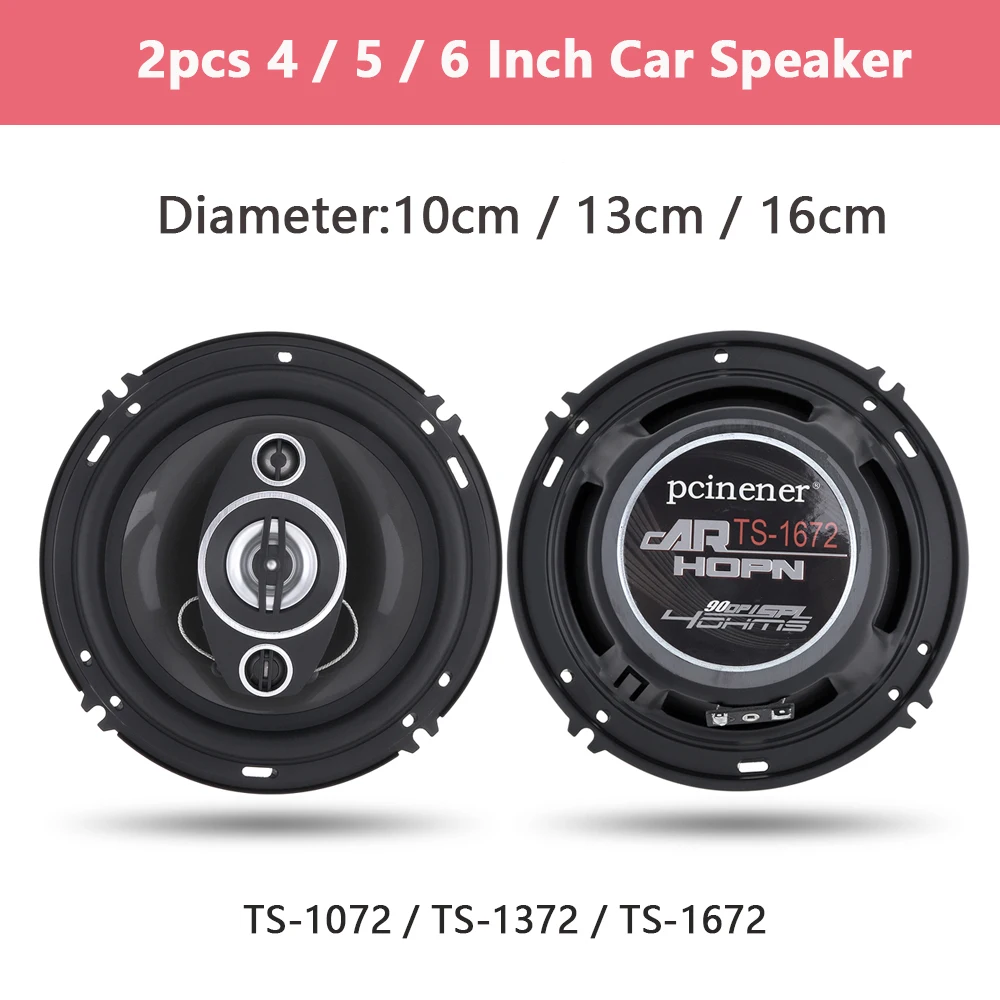 Altavoces HiFi de rango completo para coche, 10-16 cm