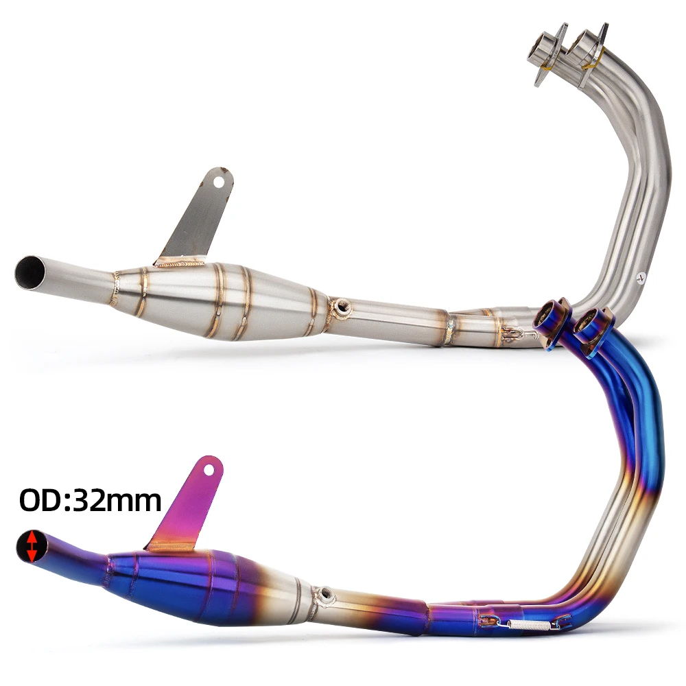 Para Yamaha YZF R3 R25 MT03 2015-2025 Escape de motocicleta inoxidable 32MM tubo de enlace frontal conectar silenciador OE línea de carreras de Escape - imagen 4