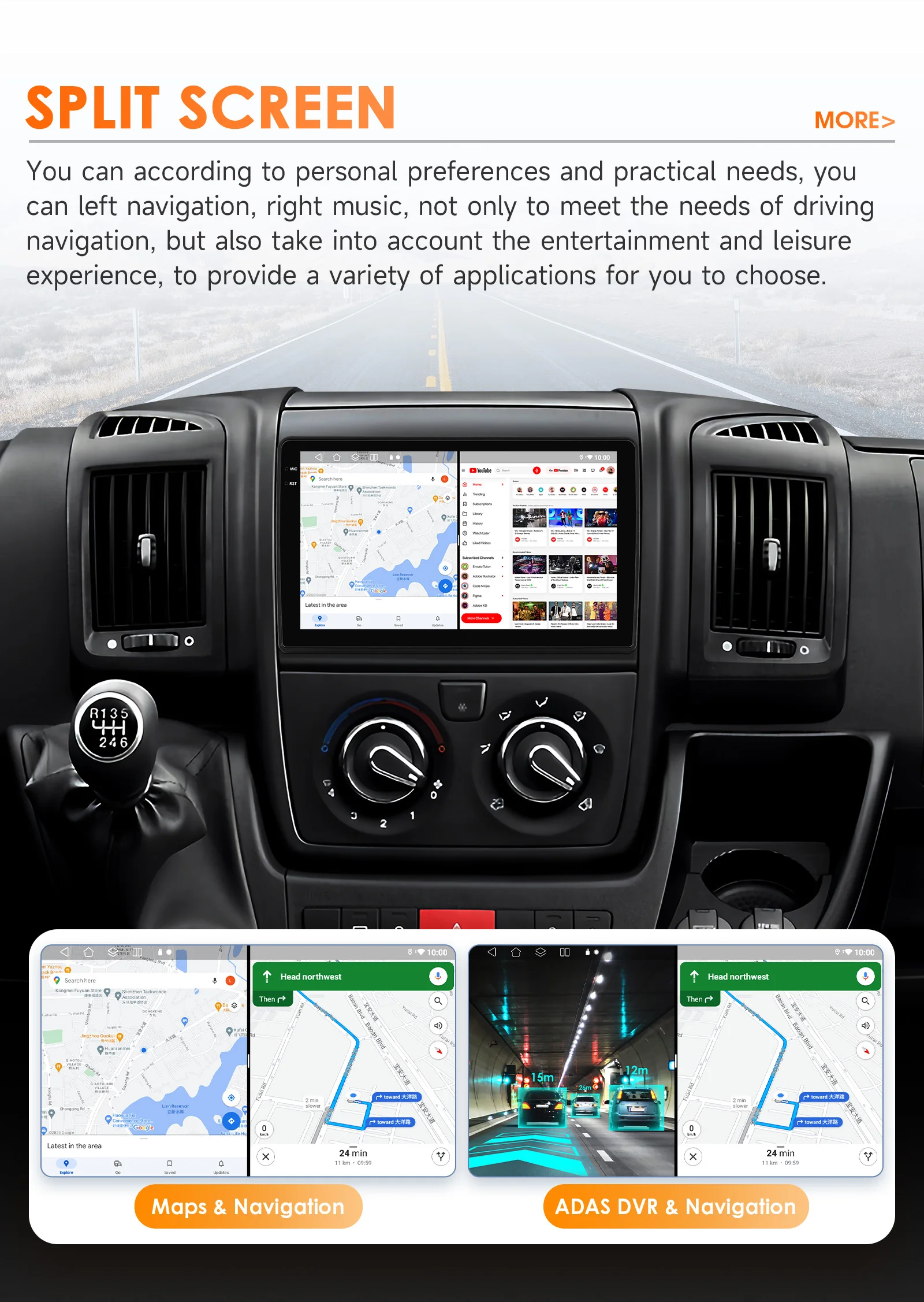 Radio Android 14 Hizpo CarPlay navegación Fiat Ducato 2006-2015 - imagen 5