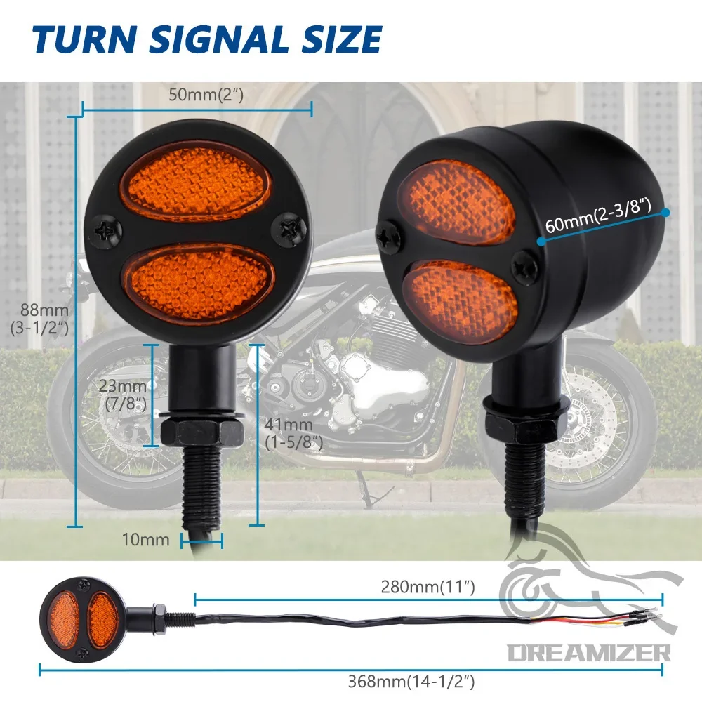 Intermitente LED bala para motocicleta – señal giro retro doble haz - imagen 3