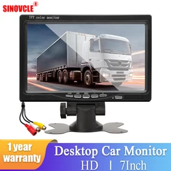 SINOVCLE monitor coche 7 pulgadas cámara trasera HD dual entrada 9V-36V