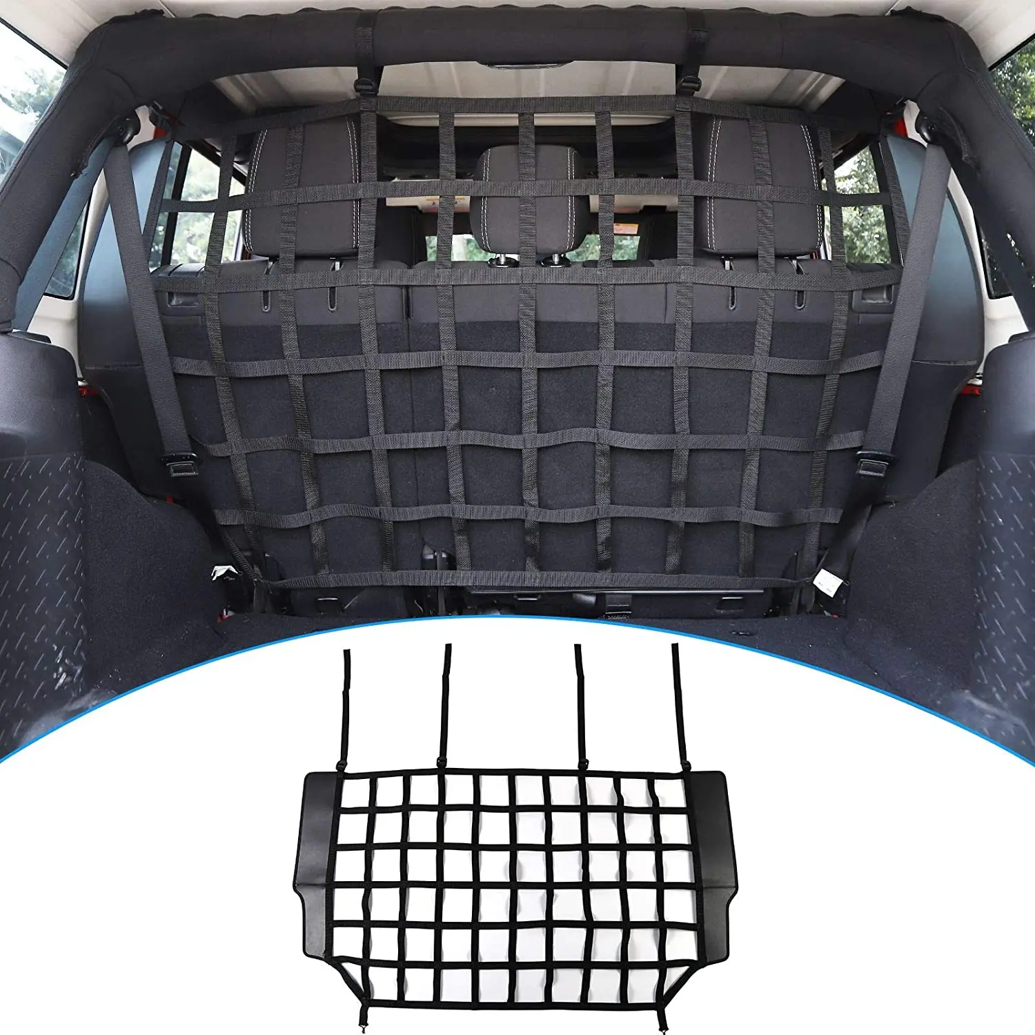 Red de carga Jeep Wrangler JK JL JT - Barrera protección perro maletero - imagen 2