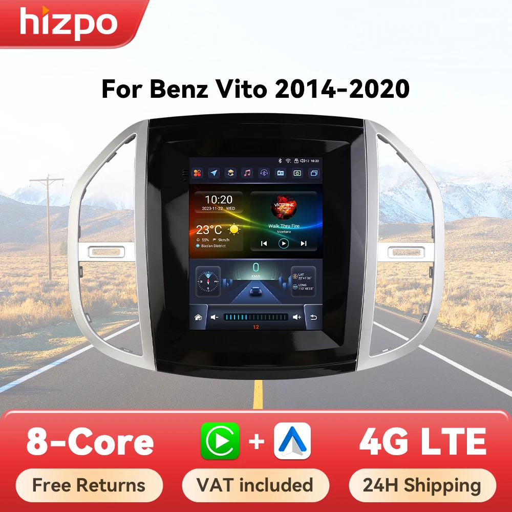 Radio Hizpo estilo Tesla para Mercedes Vito W447 2014-2020 CarPlay