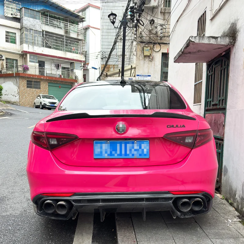 Para 2015-2023 Alfa Romeo Giulia tapa del maletero alerón labio alas Material ABS negro piezas de coche Tuning BodyKit accesorios estilo - imagen 2