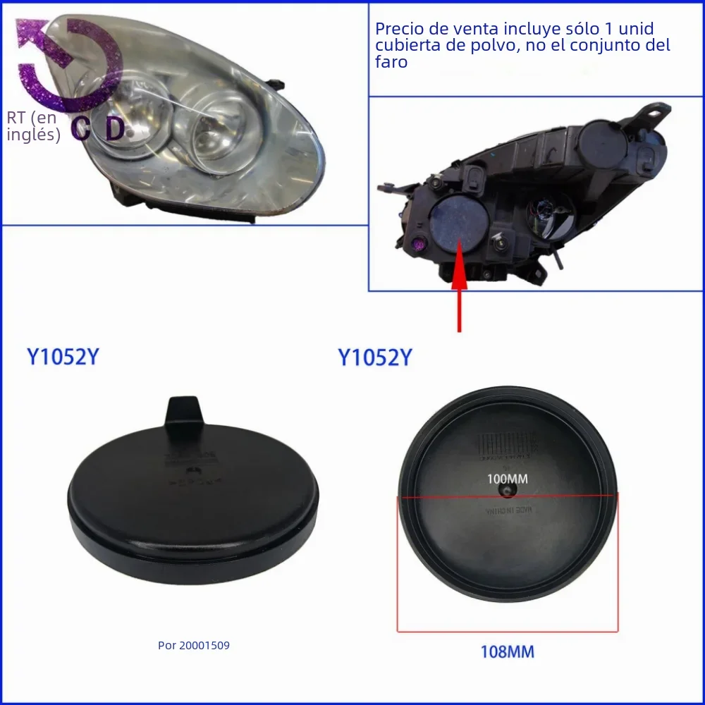 Renault Clio 4 Cubierta antipolvo para faros delanteros de goma 6203E4 - imagen 3
