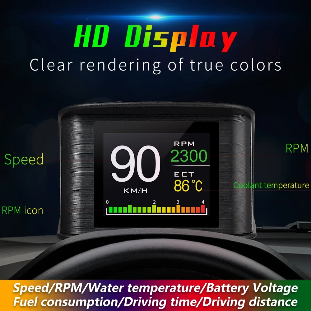 Pantalla OBD2 P10 Pro, ordenador de a bordo y velocímetro digital - imagen 2