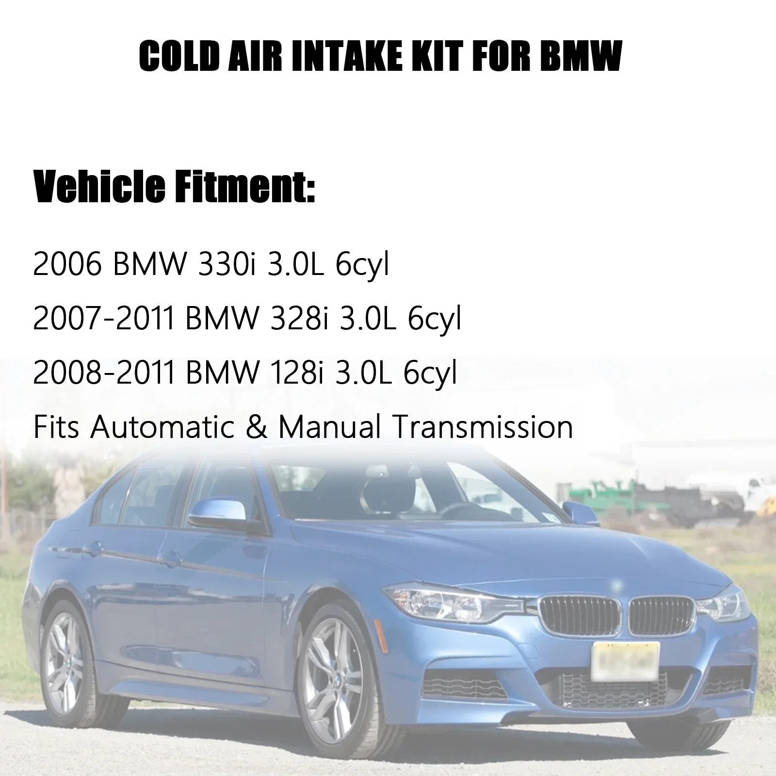 Kit de entrada de aire frío de alto flujo, filtro de protección térmica de aluminio para motor 2006 BMW 330i 3.0L 6cyl para 2007-2011 128i 328i 3.0L 6cyl - imagen 5