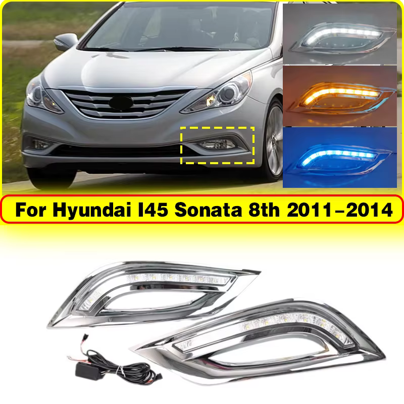 Luces LED DRL dinámicas para antiniebla Hyundai Sonata I45 2011-2014