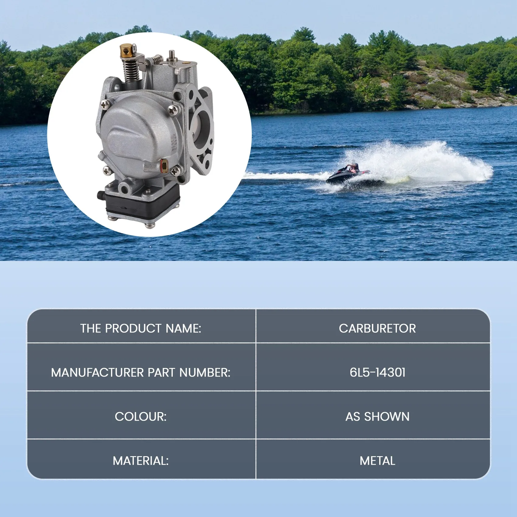 Carburador AB56 6L5-14301-00 para fueraborda 3 HP 2 tiempos - imagen 4