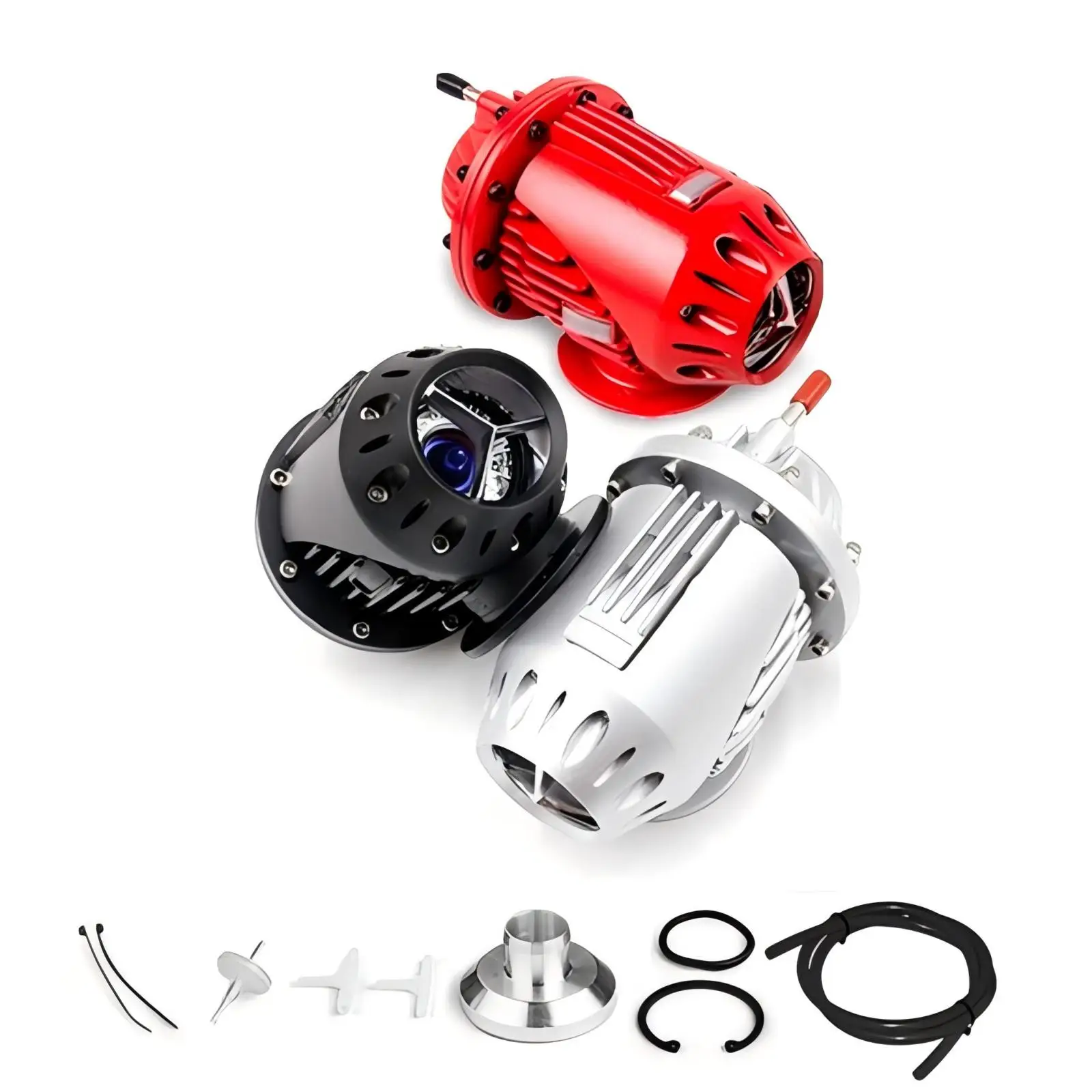 Válvula descarga turbo BOV SQV 25mm con adaptador – Rojo/Negro