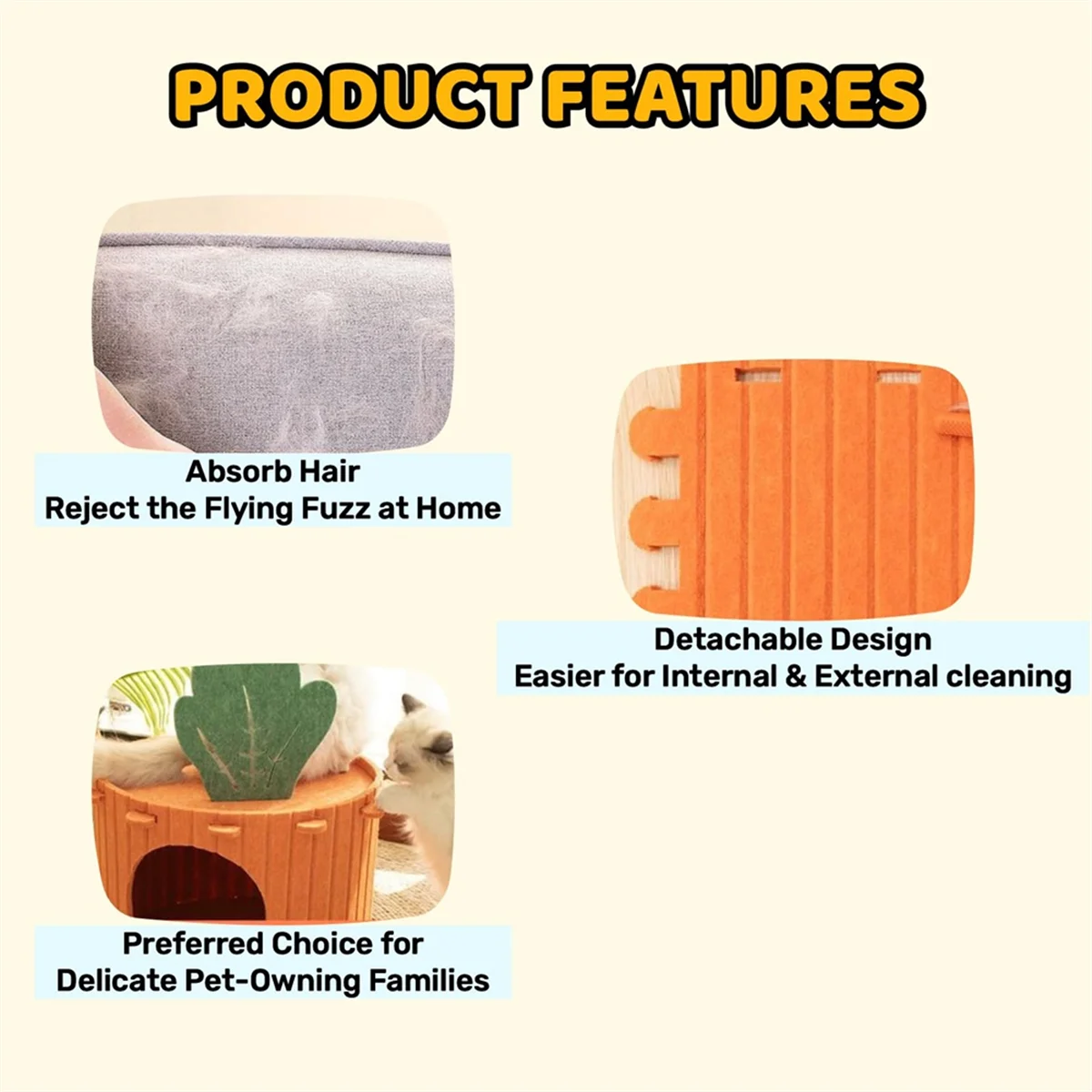 Cama cueva desenfundable para gatos grandes, cómoda y acogedora - imagen 2