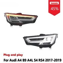 Faros LED Sewiyolin para Audi A4 B9 S4 RS4 2017-2019 con DRL