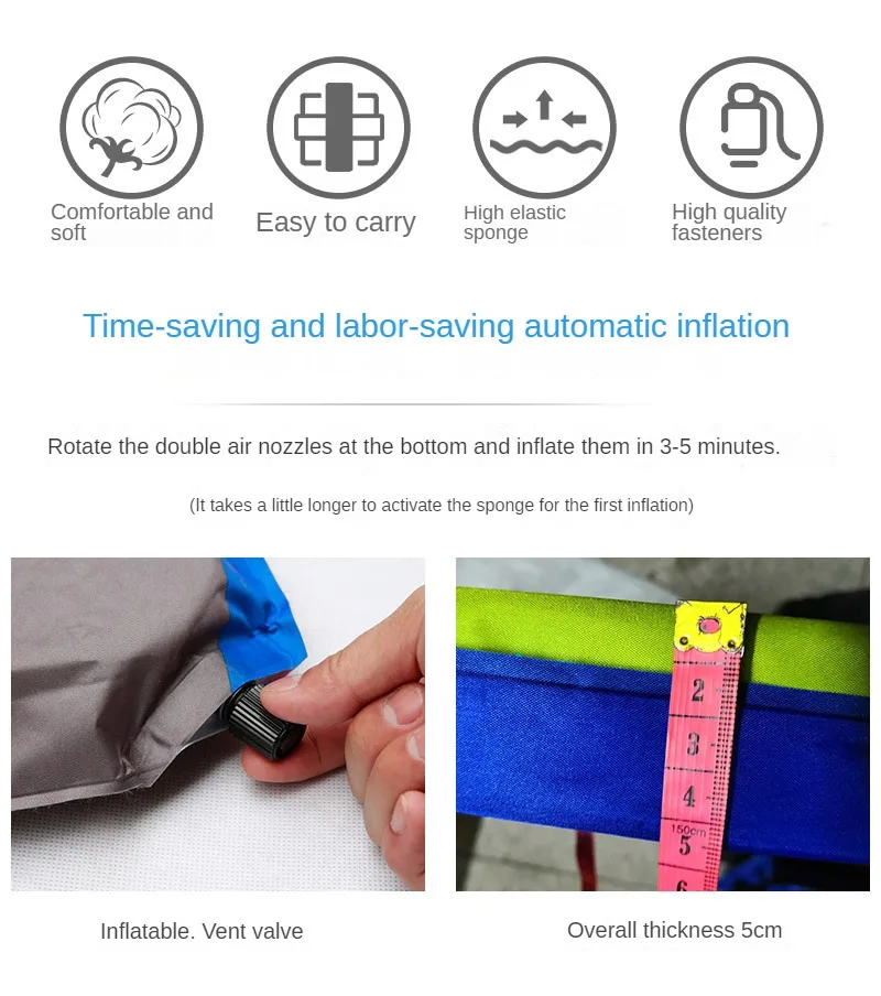 Superficie inflable para descanso durante viajes en coche