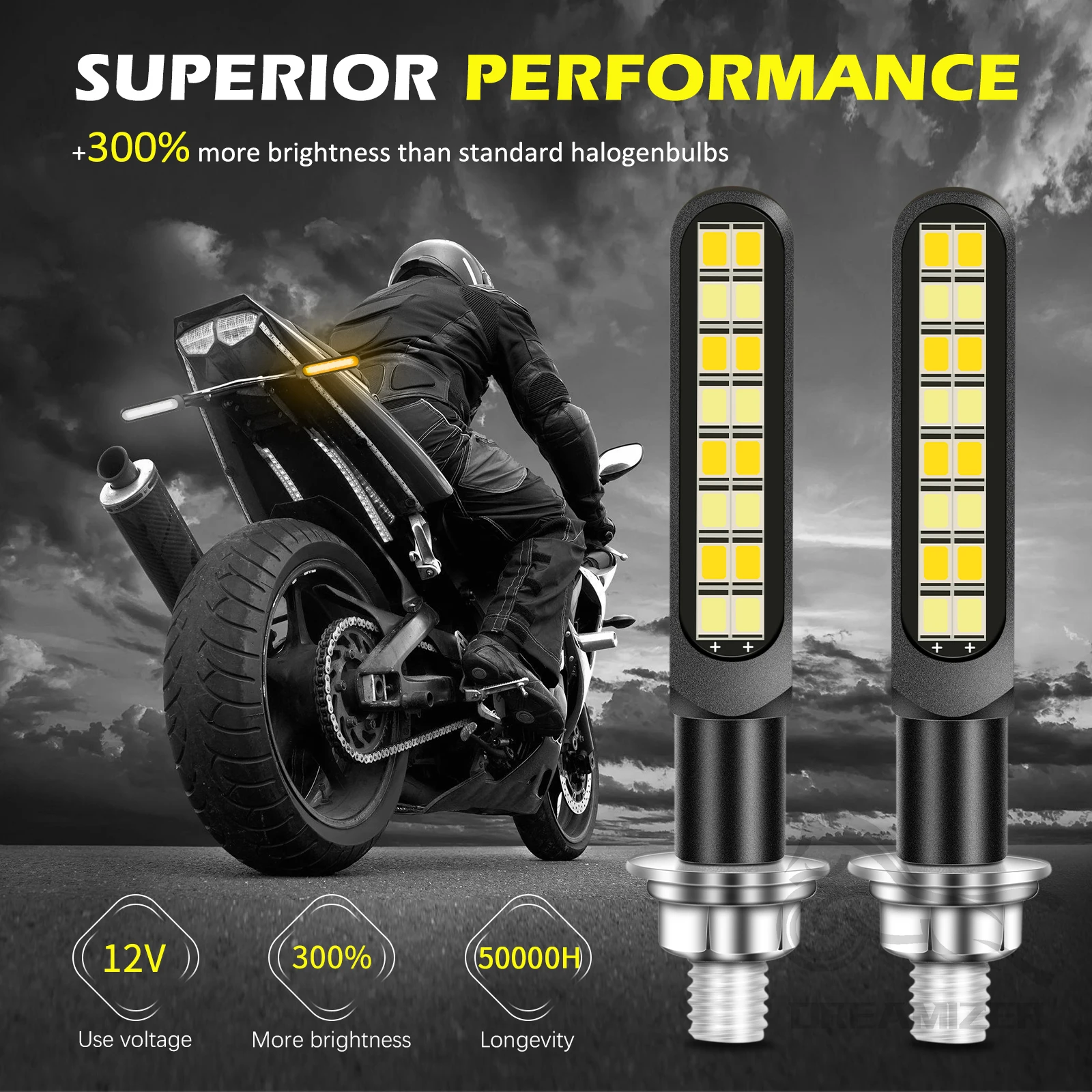 Intermitentes LED Moto 12V – Direccionales Amarillas Universales Universal Kit