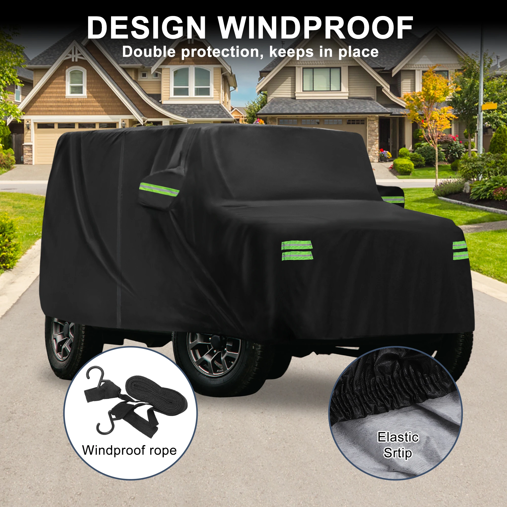 X Autohaux cubierta impermeable para coche película de aluminio cubierta completa para exteriores para Suzuki Jimny JB64W/JB74W con gancho de cuerda a prueba de viento - imagen 5