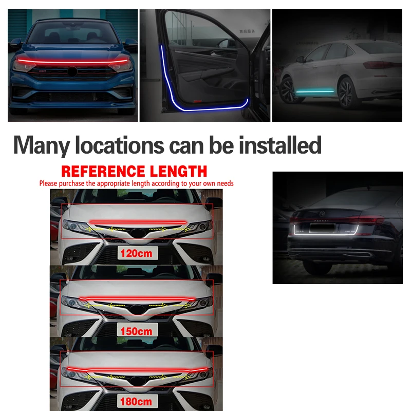 Tira LED para capó Toyota Camry 2021-2024, 12 V resistente al agua - imagen 2