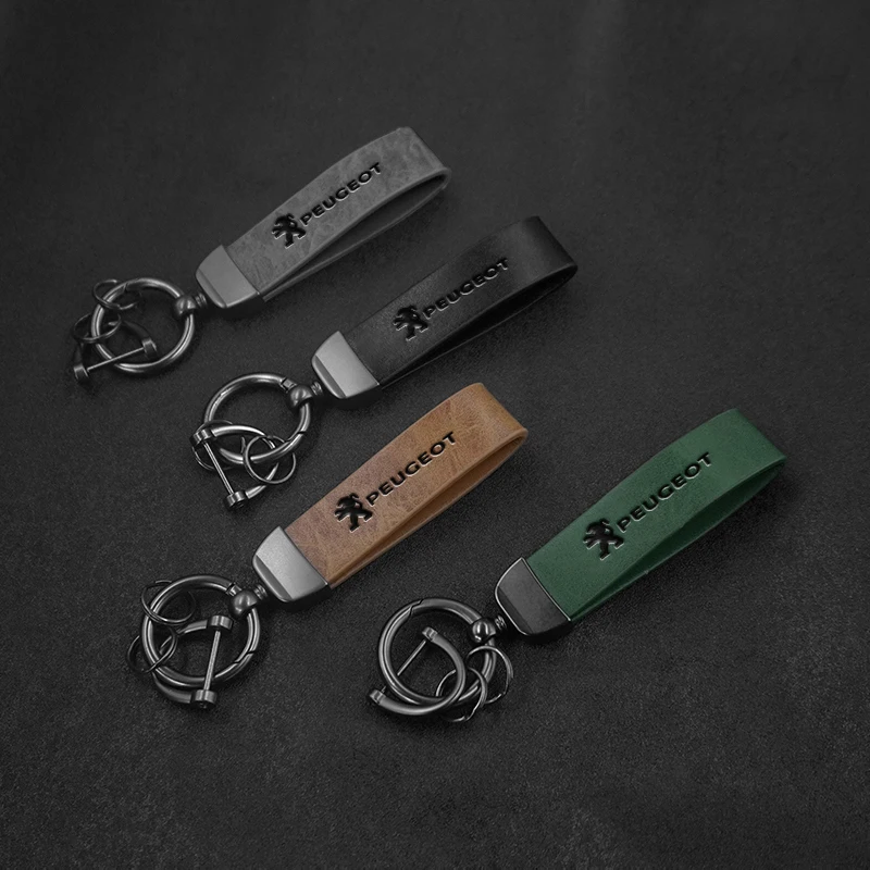 Llavero cuero con cordón antipérdida – Peugeot 208 308 508 - imagen 3