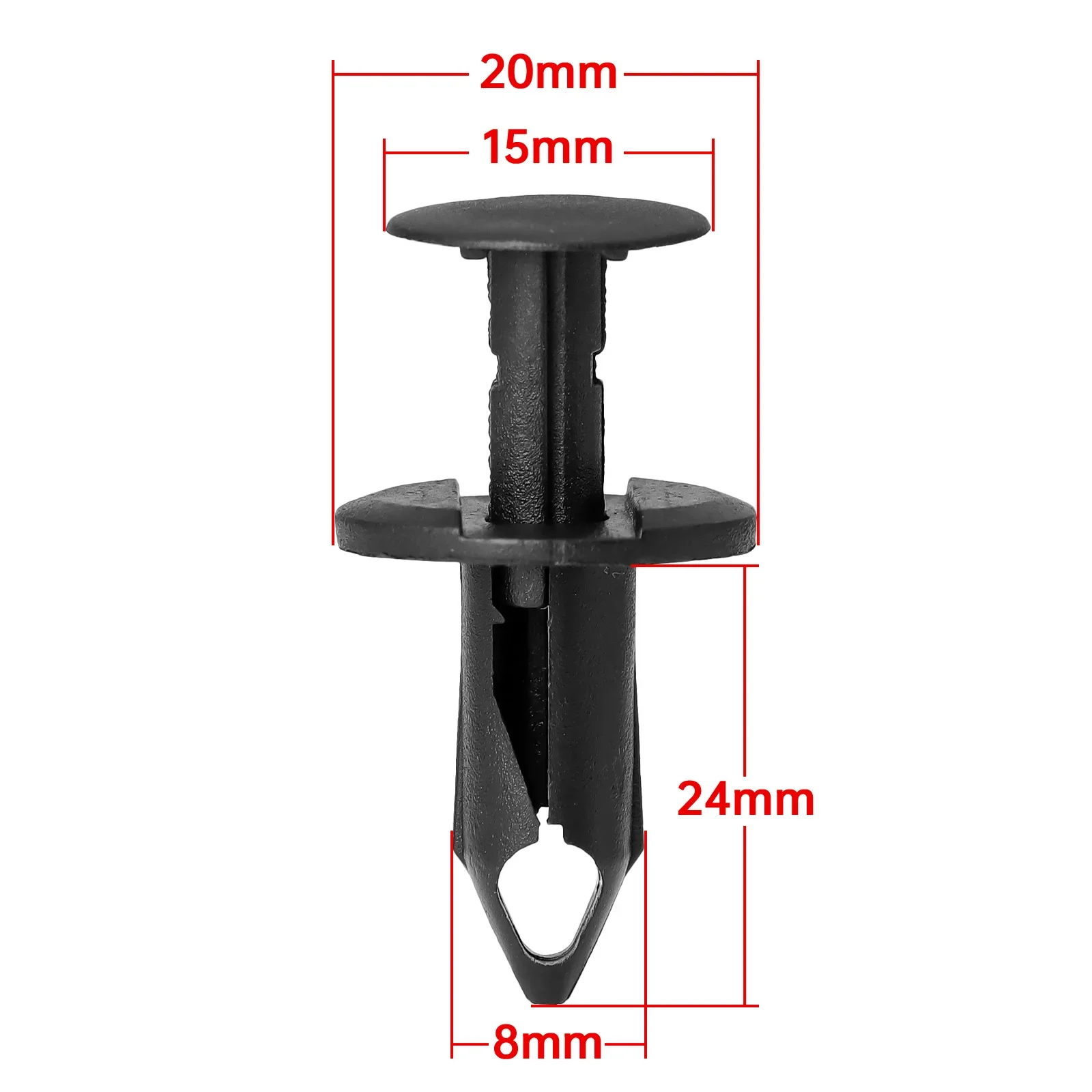 Grapas negras de plástico para parachoques de 8 mm - imagen 2