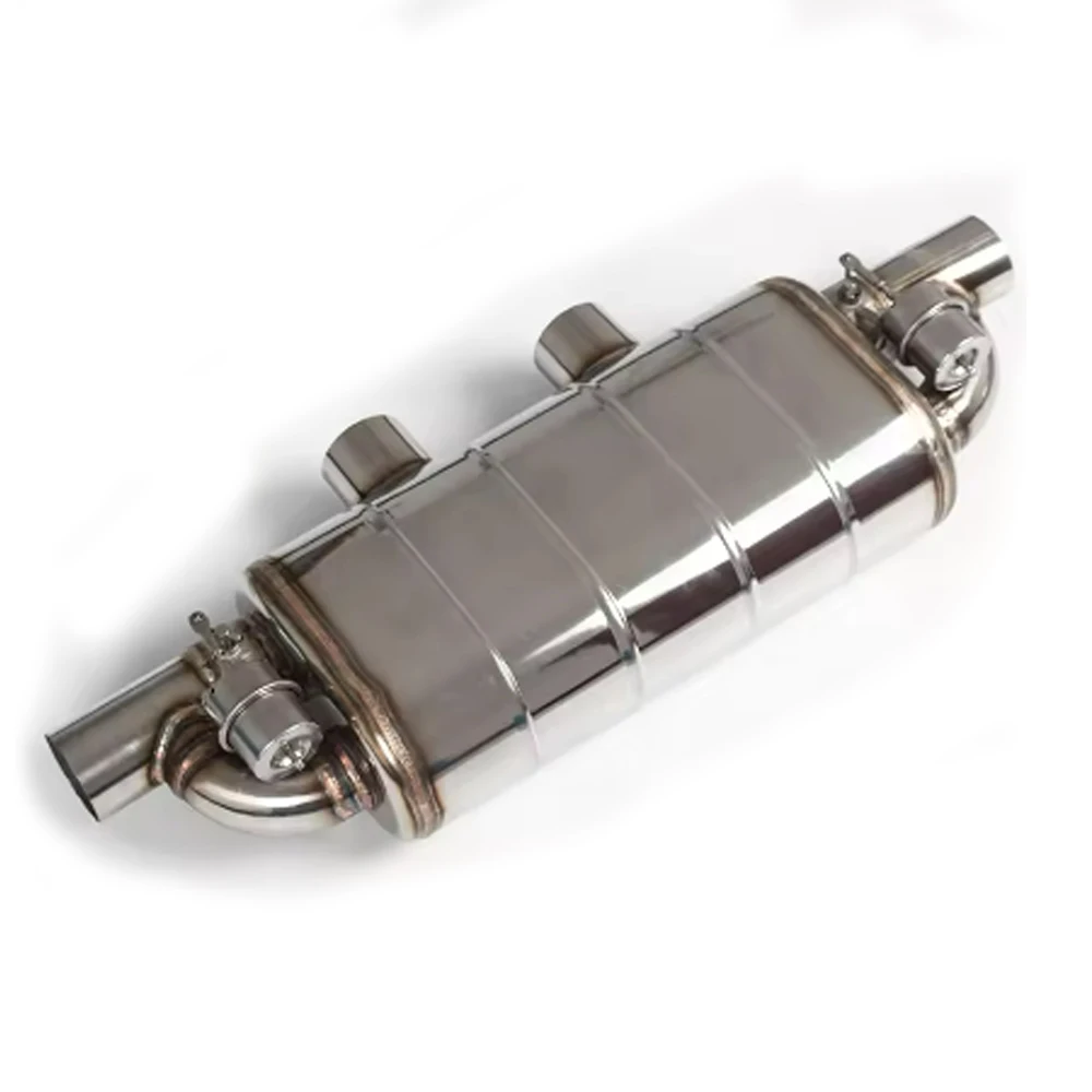 Silenciador en T de escape Universal de 76-63MM, doble entrada, doble salida, válvula de vacío Catback, silenciador de escape con Control remoto de acero inoxidable - imagen 3