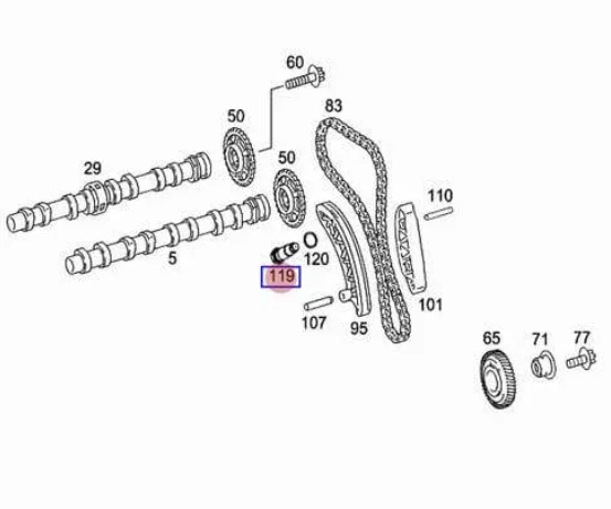 Tensor Distribución Mercedes-Benz OEM A0009938276 – Motor OM651 - imagen 4