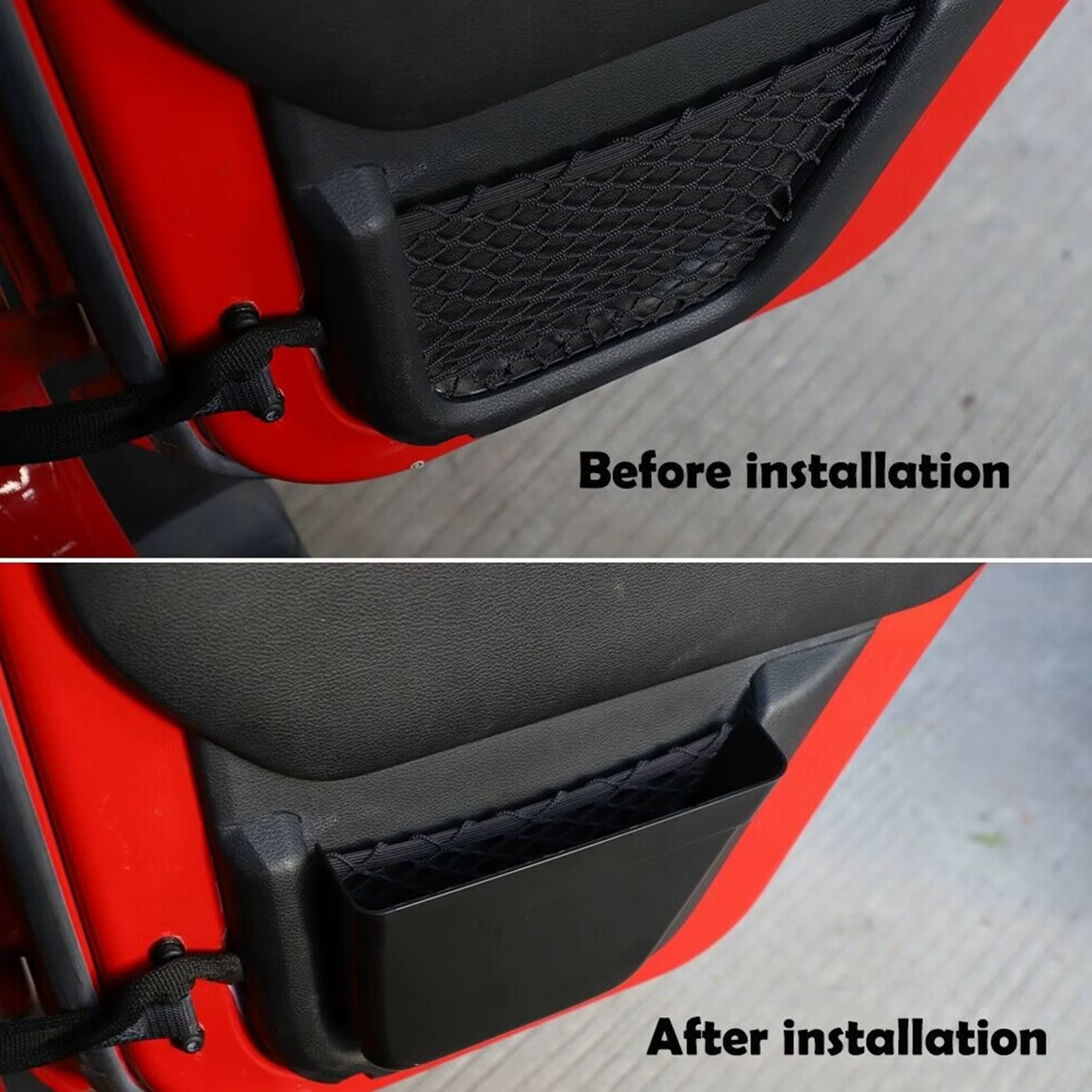 Red organizadora para bolsillo de puerta Jeep Wrangler JK 2011-2017 - imagen 4