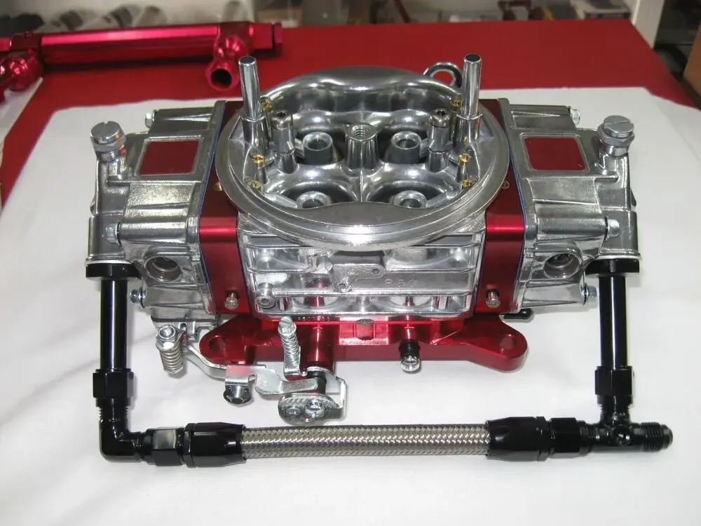 Carburador Holley 4150 doble bomba línea AN6 acero inoxidable trenzada - imagen 2