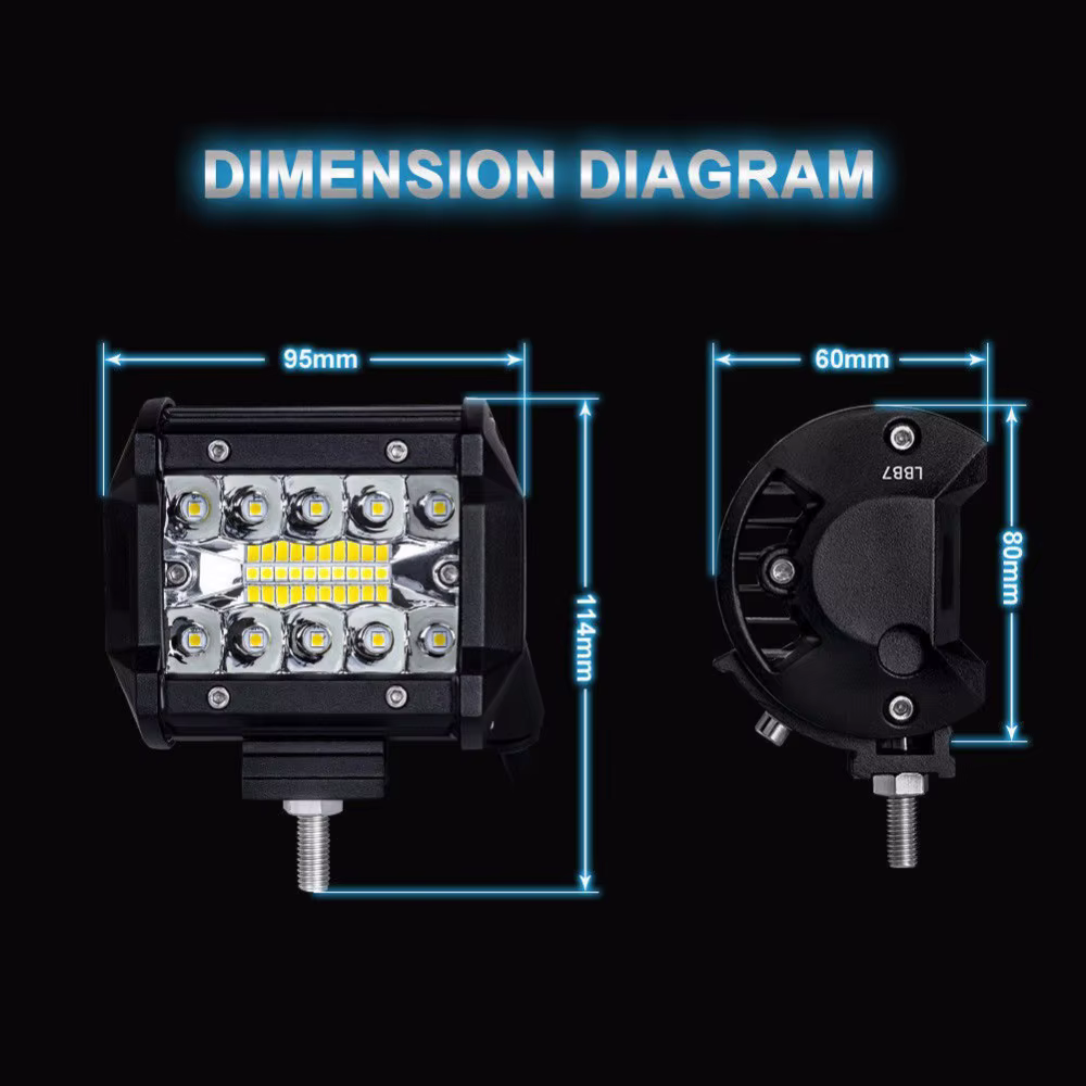 Foco LED auxiliar 4 pulgadas 60 W para todoterreno - imagen 2
