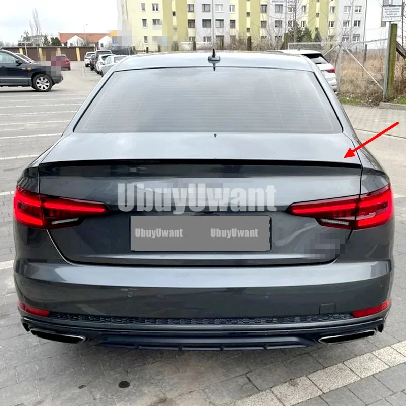 Para Audi A4 B9 alerón trasero del maletero 2017 2018 2019 2020 Material ABS alerón trasero de Color negro o sin pintar para Audi A4 B9 - imagen 5